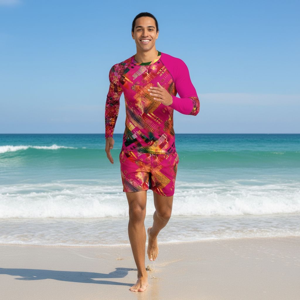 Men’s Rash Guard Long Sleeved Abstract Print 7