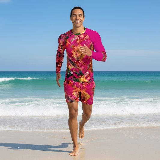 Men’s Rash Guard Long Sleeved Abstract Print 7