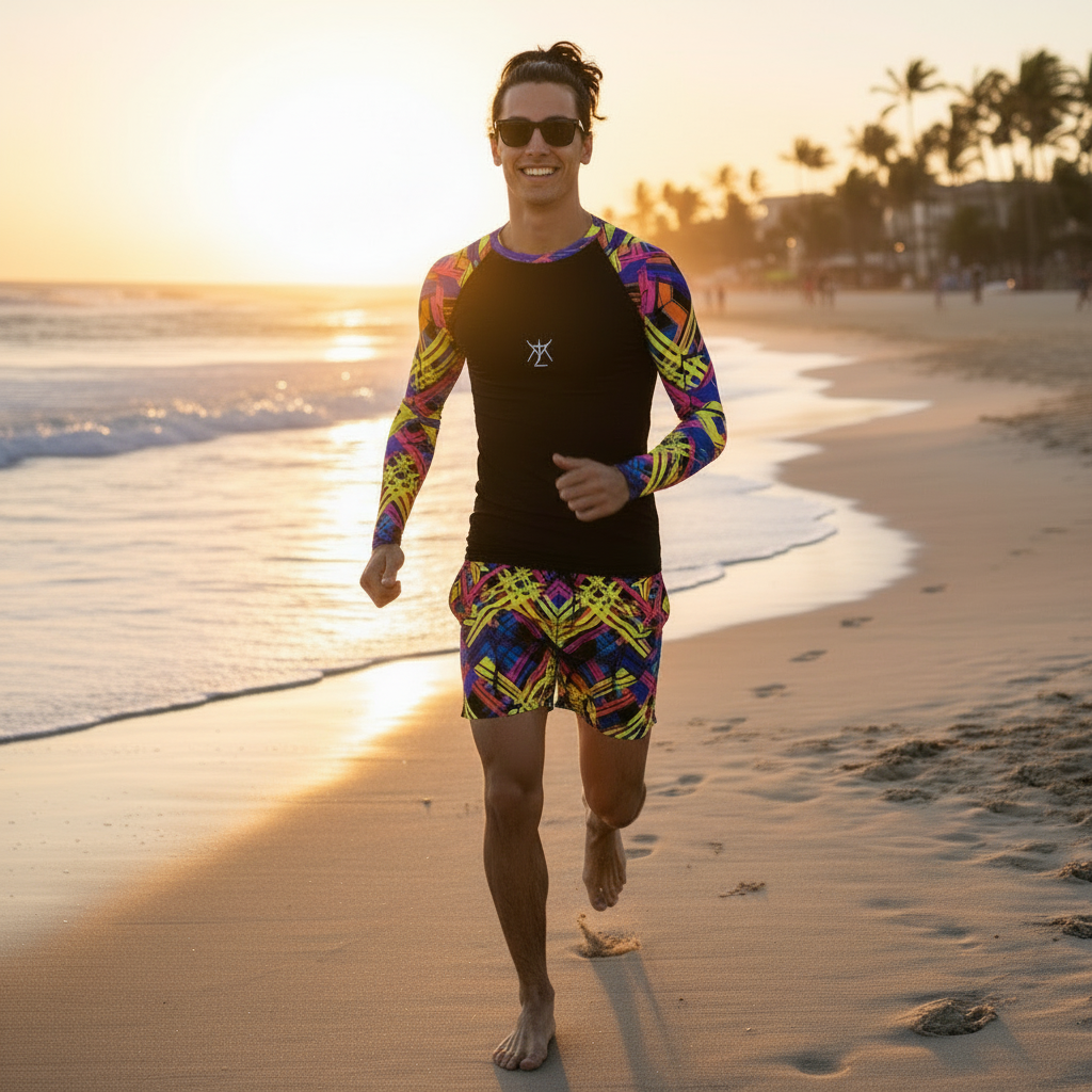 Men’s Rash Guard Long Sleeved Abstract Print 10