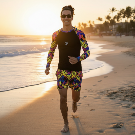 Men’s Rash Guard Long Sleeved Abstract Print 10