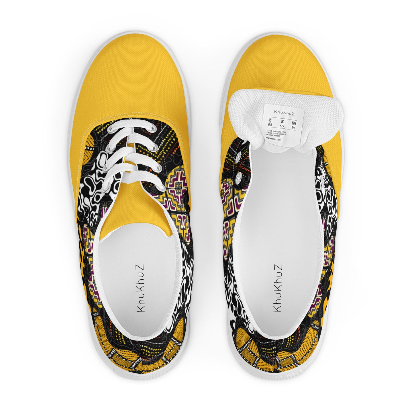 Men's Lace Up Shoes Afro-Patchwork-Print-Design 7