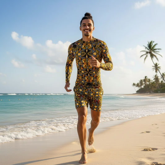 Men’s Rash Guard Long Sleeved Abstract Print 8