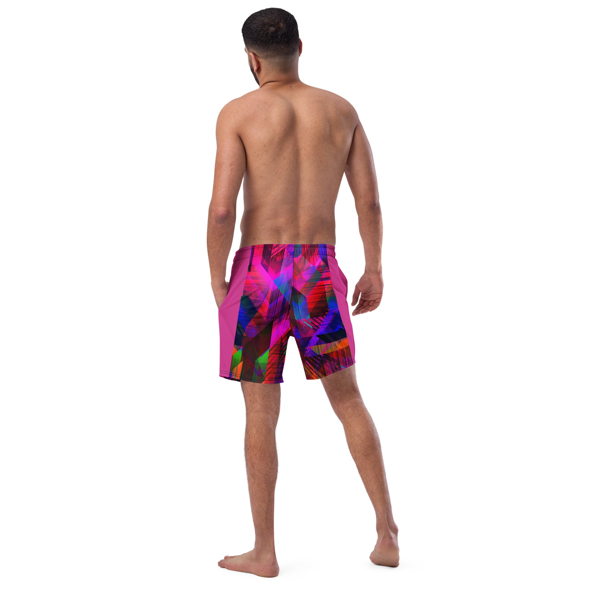 Men’s Recycled Swim Trunks Pinkish Abstract