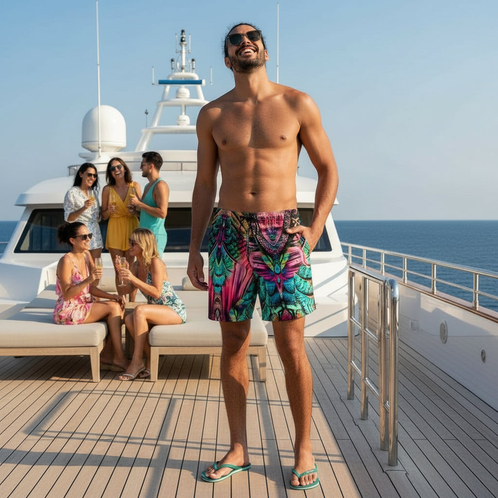 Men’s Recycled Swim Trunks Abstract Print 2