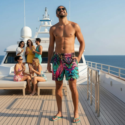 Men’s Recycled Swim Trunks Abstract Print 2