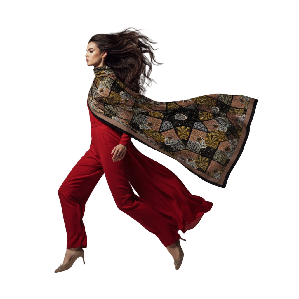 Multi Print with Waves Shoe Scarf8