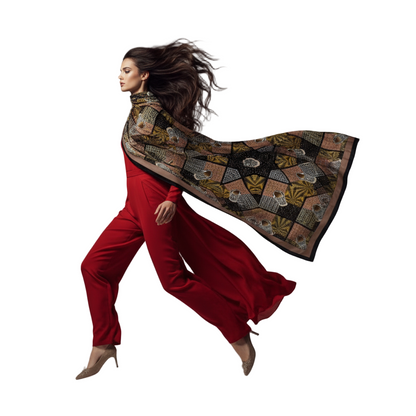 Multi Print with Waves Shoe Scarf8