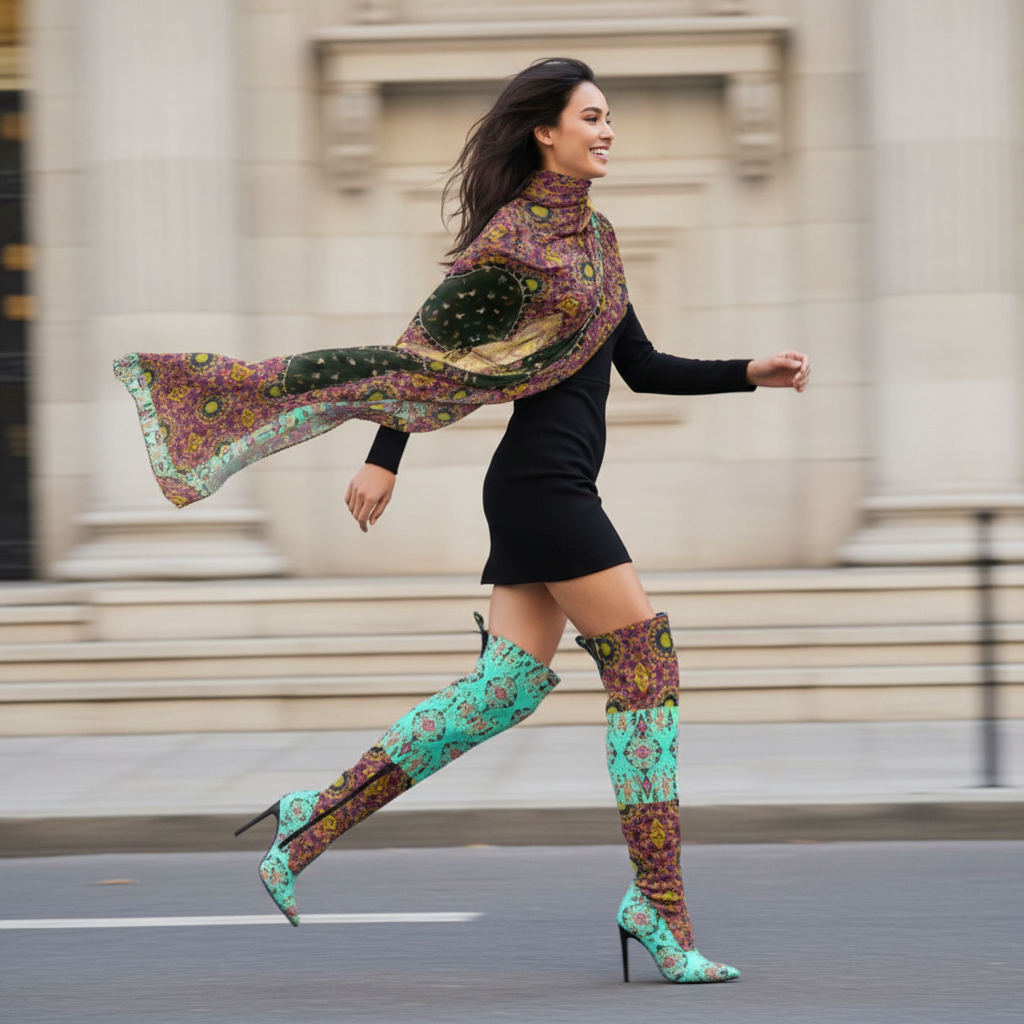 Animal Print Shoe and Bucket Hat Scarf1