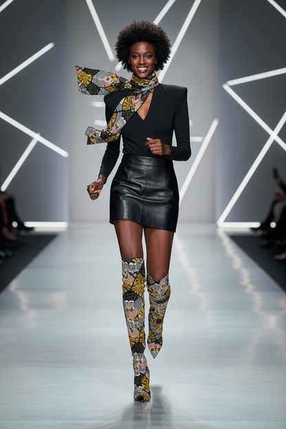 Multi Print with Waves Shoe Scarf1