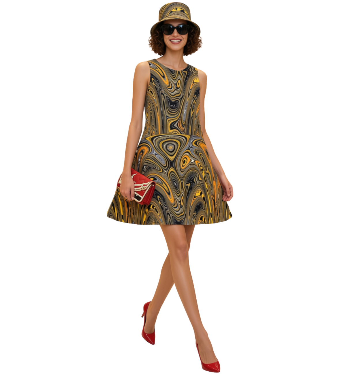 Afro Patchwork Print Design 1.3 A-Line Dress