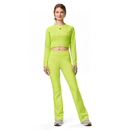 Flare Leggings Solid Neon Green