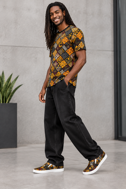 Men’s Afro Print Design 6 Slip Ons