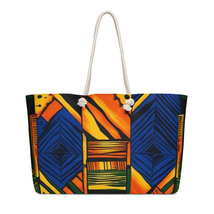 Oversized Weekender African Print Blue