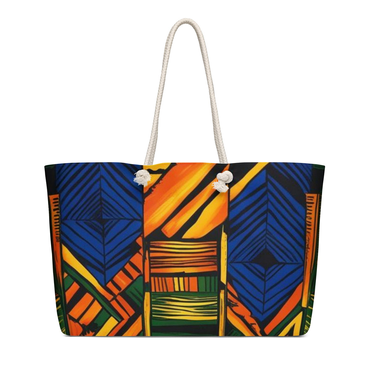 Oversized Weekender Bag African Print Blue KhuKhuZ Fashion & Lifestyle