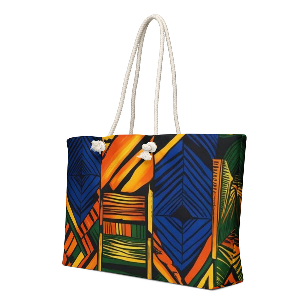Oversized Weekender Bag African Print Blue KhuKhuZ Fashion & Lifestyle