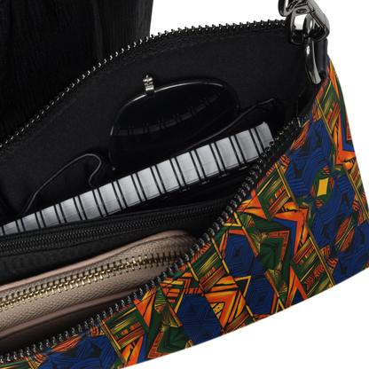 Crossbody Bag African Print Blue