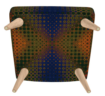 Occasional Chair African Print Blue Octagon