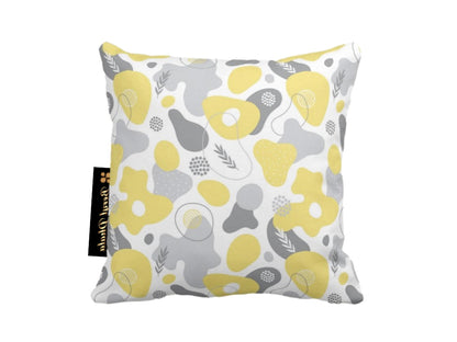 Yellow and Grey Print 1 Cushion