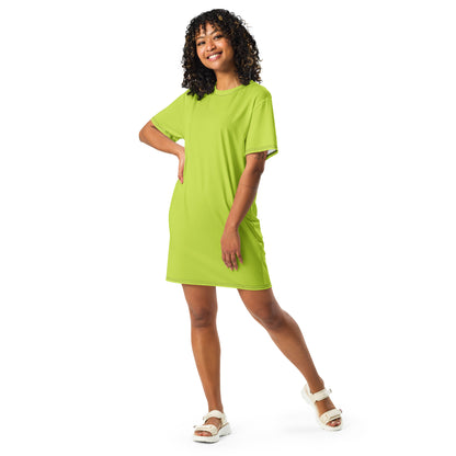 T-shirt Dress Solid Neon Green