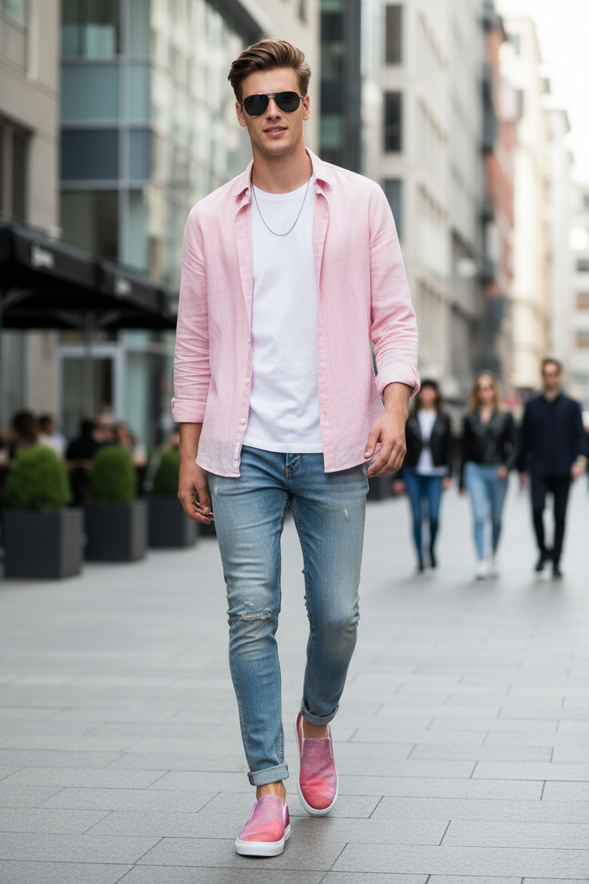 Men’s slip-on canvas shoes Viva Magenta Texture 5 Metaverse