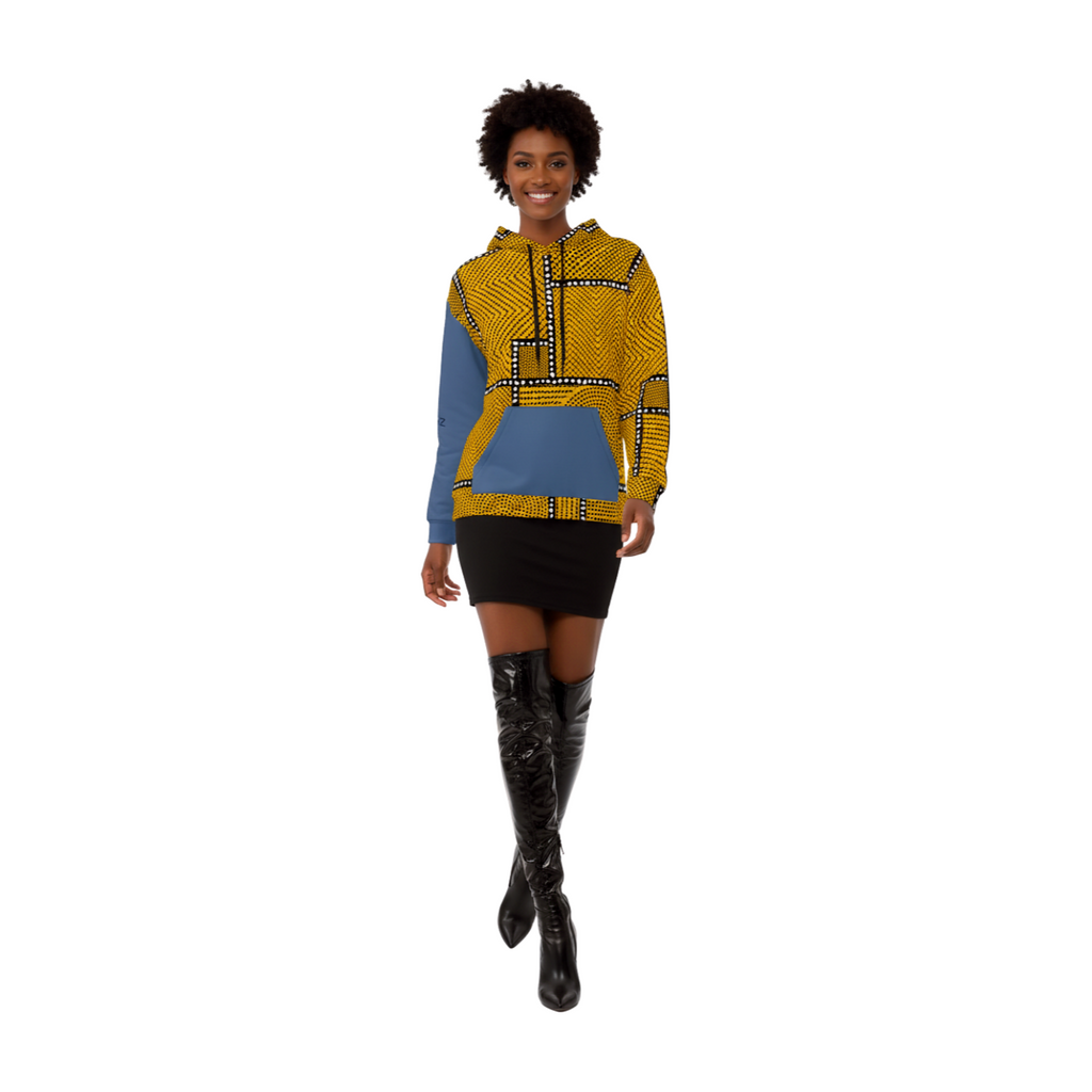 Unisex Hoodie Afro Patchwork Print Design 2 KhuKhuZ
