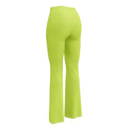 Flare Leggings Solid Neon Green