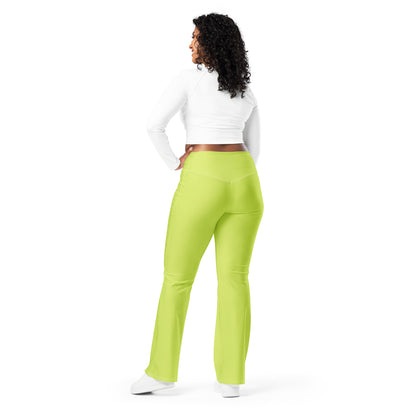 Flare Leggings Solid Neon Green