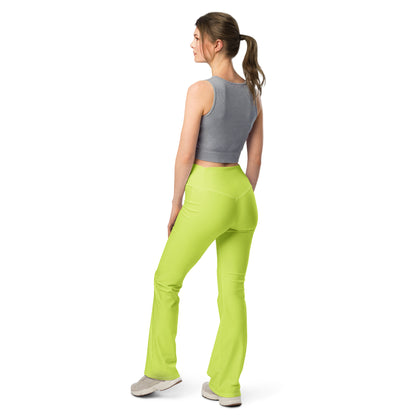 Flare Leggings Solid Neon Green