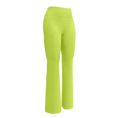 Flare Leggings Solid Neon Green