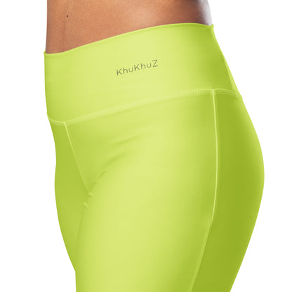 Flare Leggings Solid Neon Green