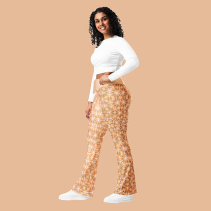 Flare Leggings Peach Fuzz Floral #1.7
