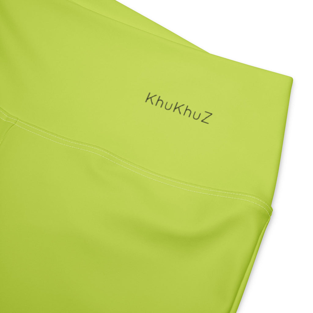 Flare Leggings Solid Neon Green KhuKhuZ