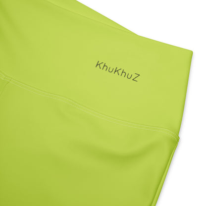 Flare Leggings Solid Neon Green