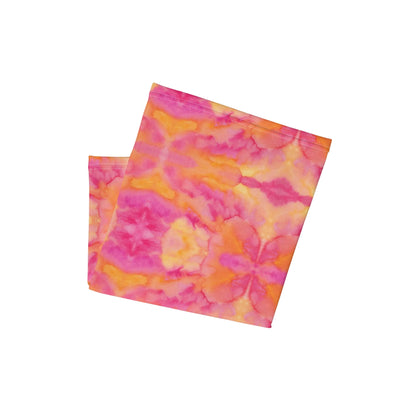 Neck Gaiter Barbie Pink and Yellow Viva Magenta Abstract Print 5.1