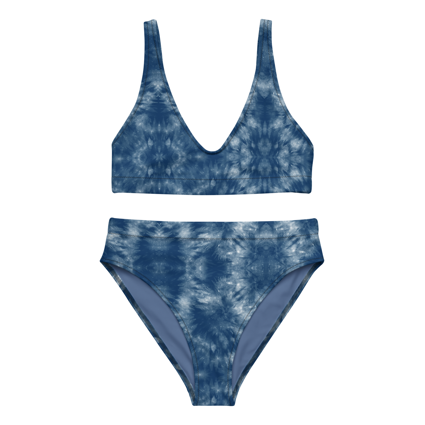 Recycled High-Waisted Bikini Tie Dye Pattern 2