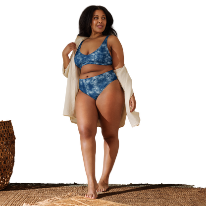 Recycled High-Waisted Bikini Tie Dye Pattern 2