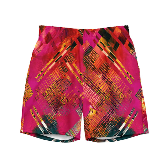 Men’s Recycled Swim Trunks Abstract Pink Print 7