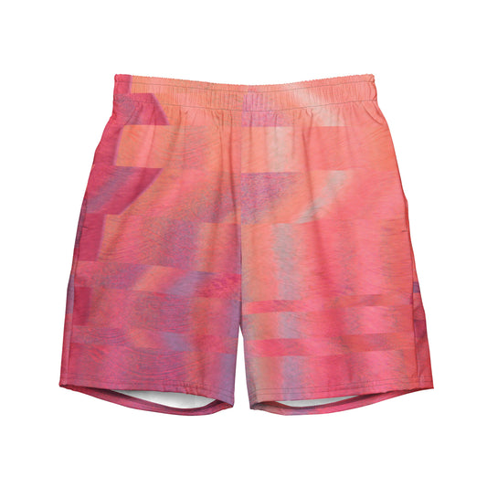 Men’s Recycled Swim Trunks Viva Magenta Texture 2 Mataverse