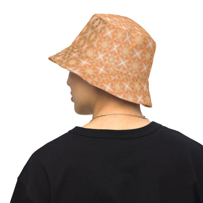 Reversible Bucket Hat Floral Peach Fuzz Print 1.18