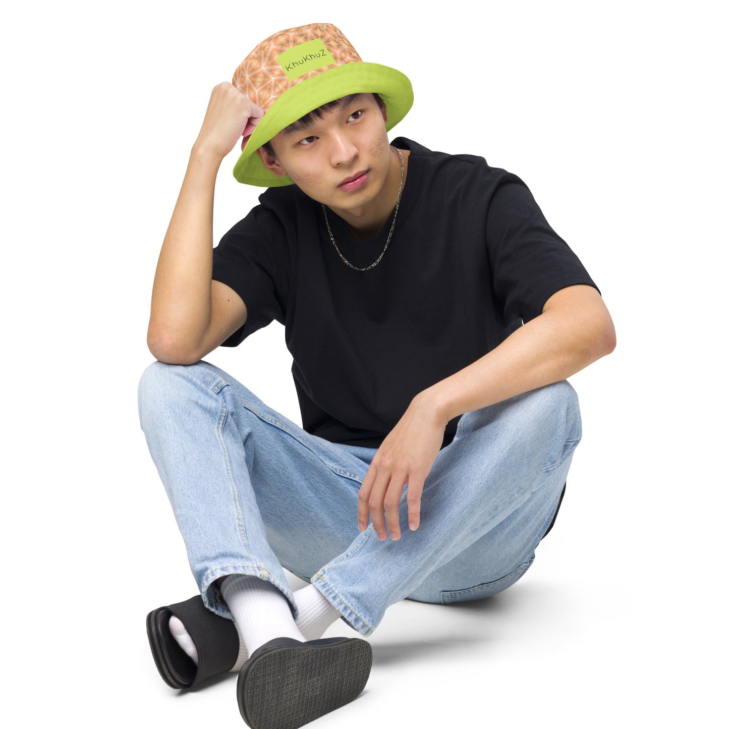 Reversible Bucket Hat Peach Fuzz #1.15 Solid Neon Green