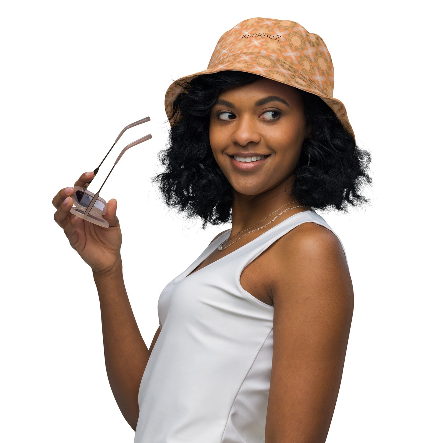 Reversible Bucket Hat Peach Fuzz Print 1.5 and 1.15