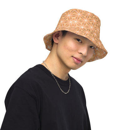 Reversible Bucket Hat Floral Peach Fuzz Print 1.18