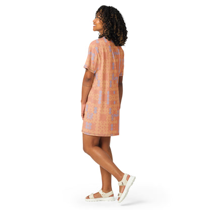 T-shirt Dress Peach Fuzz Print #4