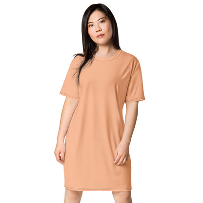 T-shirt Dress Peach Fuzz Print #4