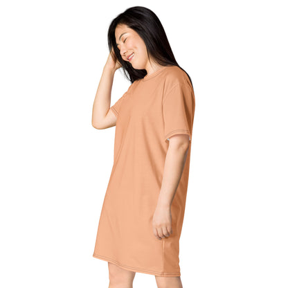 T-shirt Dress Peach Fuzz Print #4