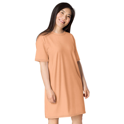 T-shirt Dress Peach Fuzz Print #4