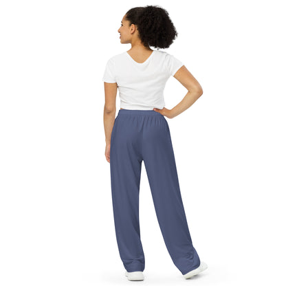 Unisex Wide-leg Pants Solid Future Dusk