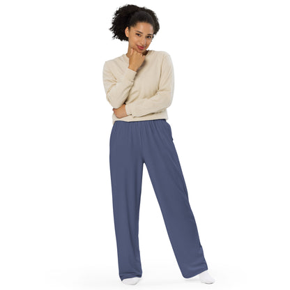 Unisex Wide-leg Pants Solid Future Dusk