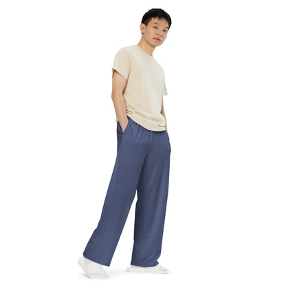 Unisex Wide-leg Pants Solid Future Dusk