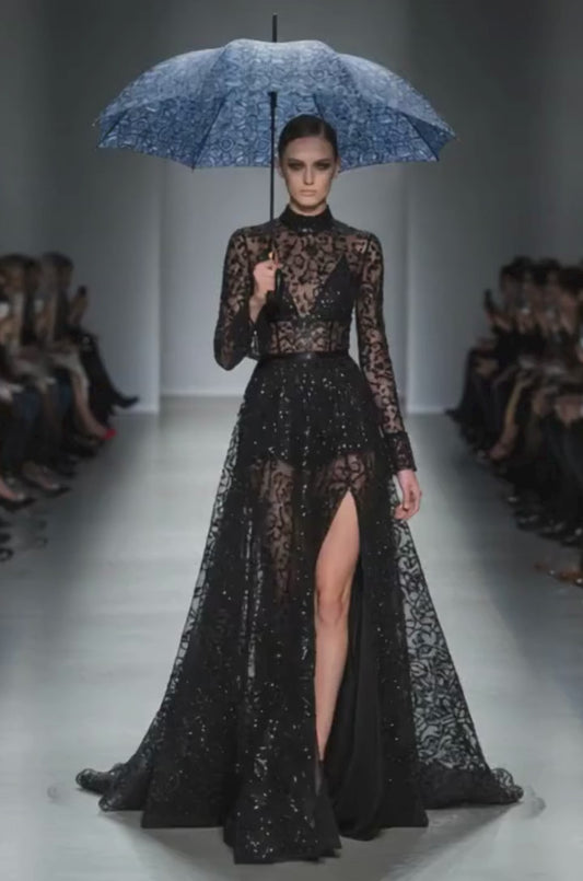 Umbrella Blue Tie Dye Circles Pattern 1